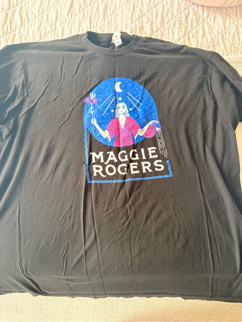 Maggie Rogers Black Graphic Tee with Tarot Artwork